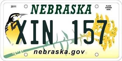 NE license plate XIN157