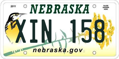 NE license plate XIN158