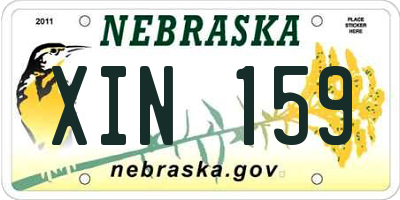 NE license plate XIN159