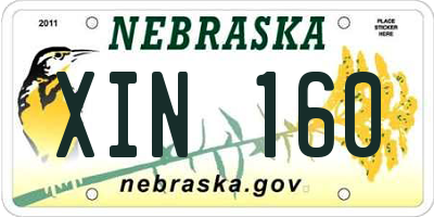 NE license plate XIN160