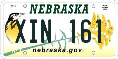 NE license plate XIN161