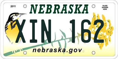 NE license plate XIN162