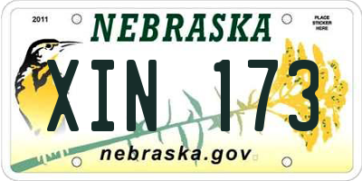 NE license plate XIN173