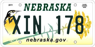 NE license plate XIN178