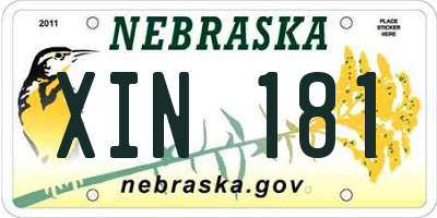 NE license plate XIN181