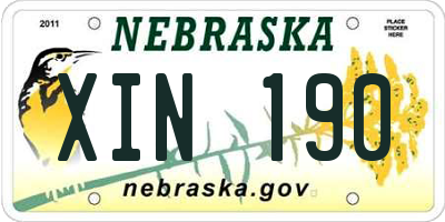 NE license plate XIN190
