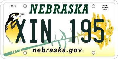 NE license plate XIN195