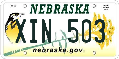 NE license plate XIN503