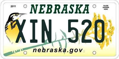 NE license plate XIN520
