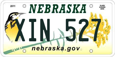 NE license plate XIN527