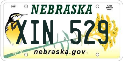 NE license plate XIN529