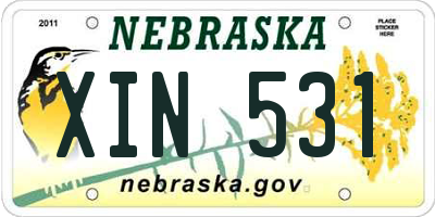 NE license plate XIN531