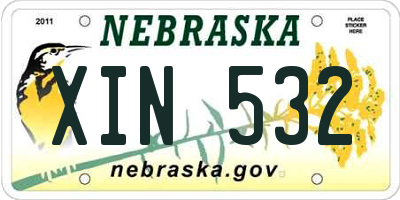 NE license plate XIN532