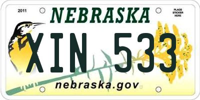 NE license plate XIN533