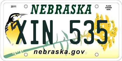 NE license plate XIN535