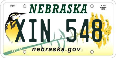 NE license plate XIN548