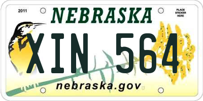 NE license plate XIN564