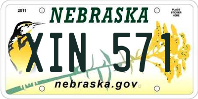 NE license plate XIN571