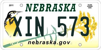 NE license plate XIN573