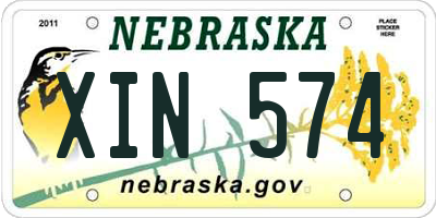 NE license plate XIN574