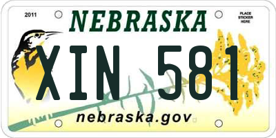 NE license plate XIN581