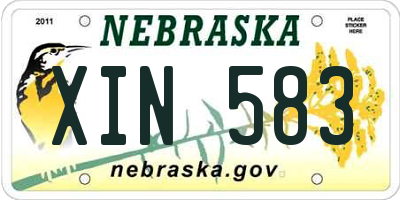 NE license plate XIN583