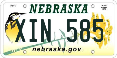 NE license plate XIN585