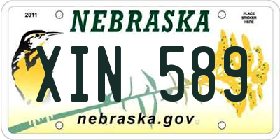 NE license plate XIN589