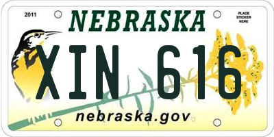NE license plate XIN616