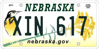NE license plate XIN617