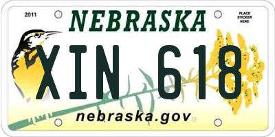 NE license plate XIN618