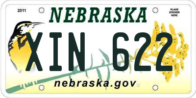 NE license plate XIN622
