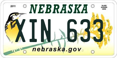 NE license plate XIN633
