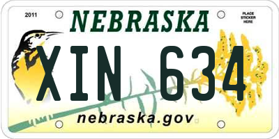NE license plate XIN634