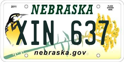 NE license plate XIN637