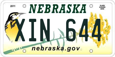 NE license plate XIN644