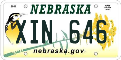 NE license plate XIN646