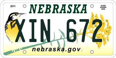 NE license plate XIN672
