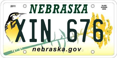 NE license plate XIN676