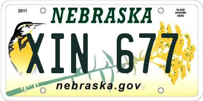 NE license plate XIN677
