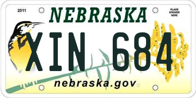 NE license plate XIN684