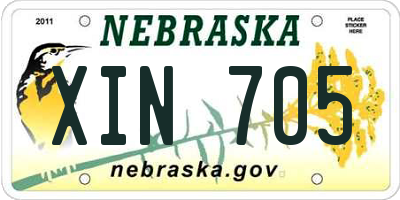 NE license plate XIN705