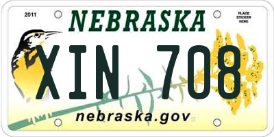 NE license plate XIN708