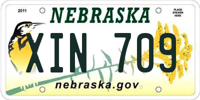 NE license plate XIN709