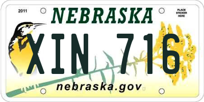 NE license plate XIN716