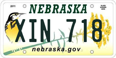 NE license plate XIN718