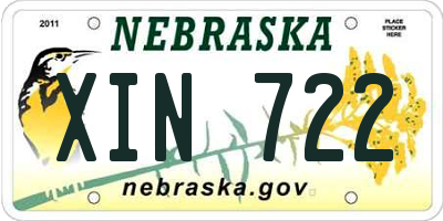 NE license plate XIN722