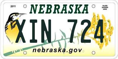 NE license plate XIN724