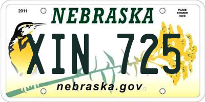 NE license plate XIN725