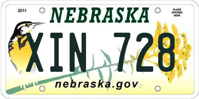 NE license plate XIN728